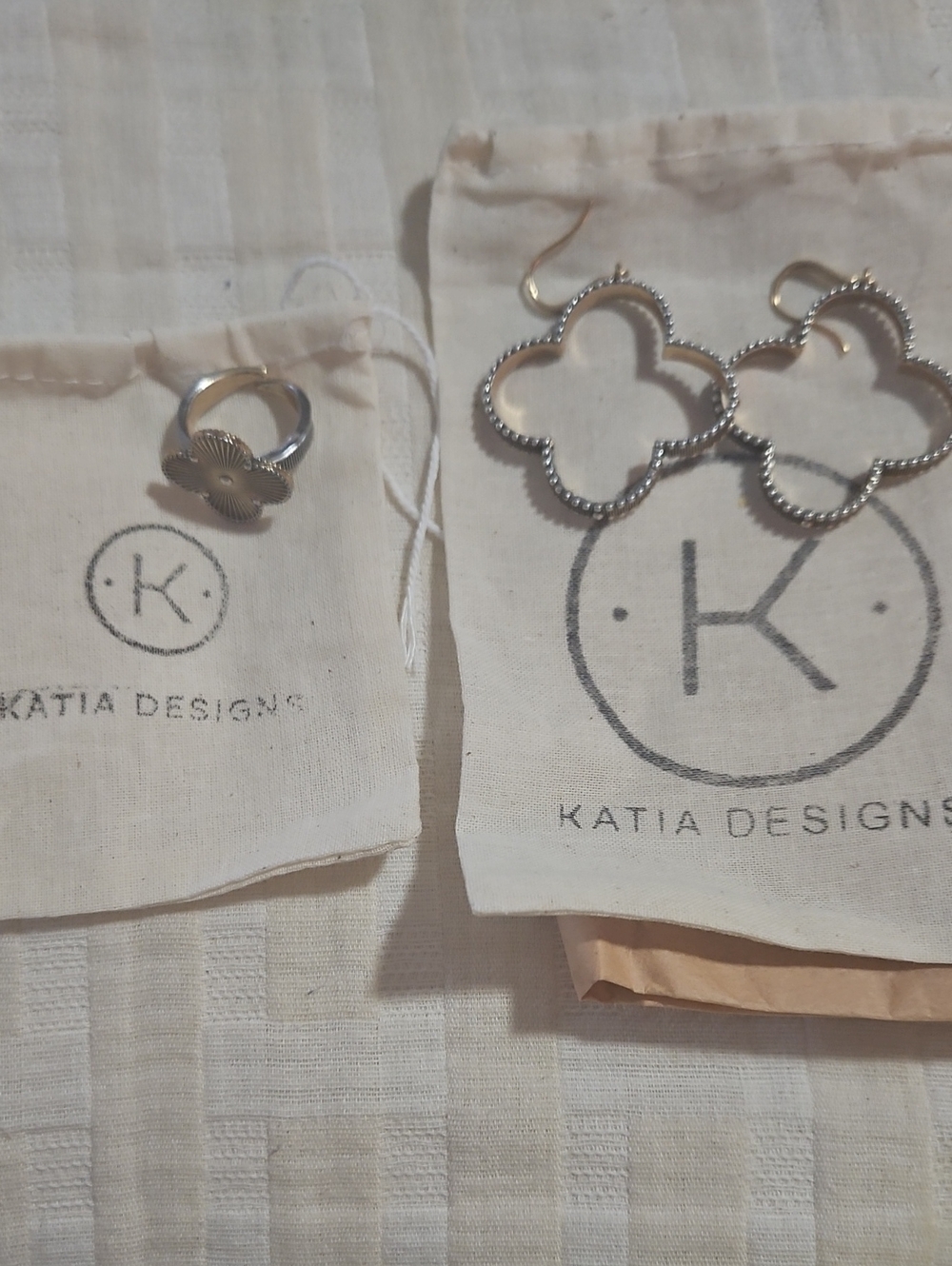 Katia Designs Clover Earrings And Ring Set